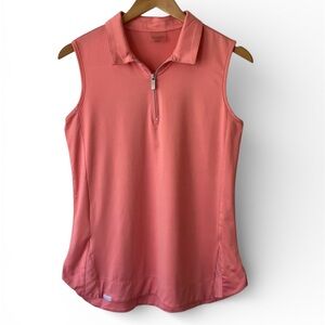 Chase 54 Women’s Medium Salmon Pink Sleeveless Quarter Zip Golf Athletic Top